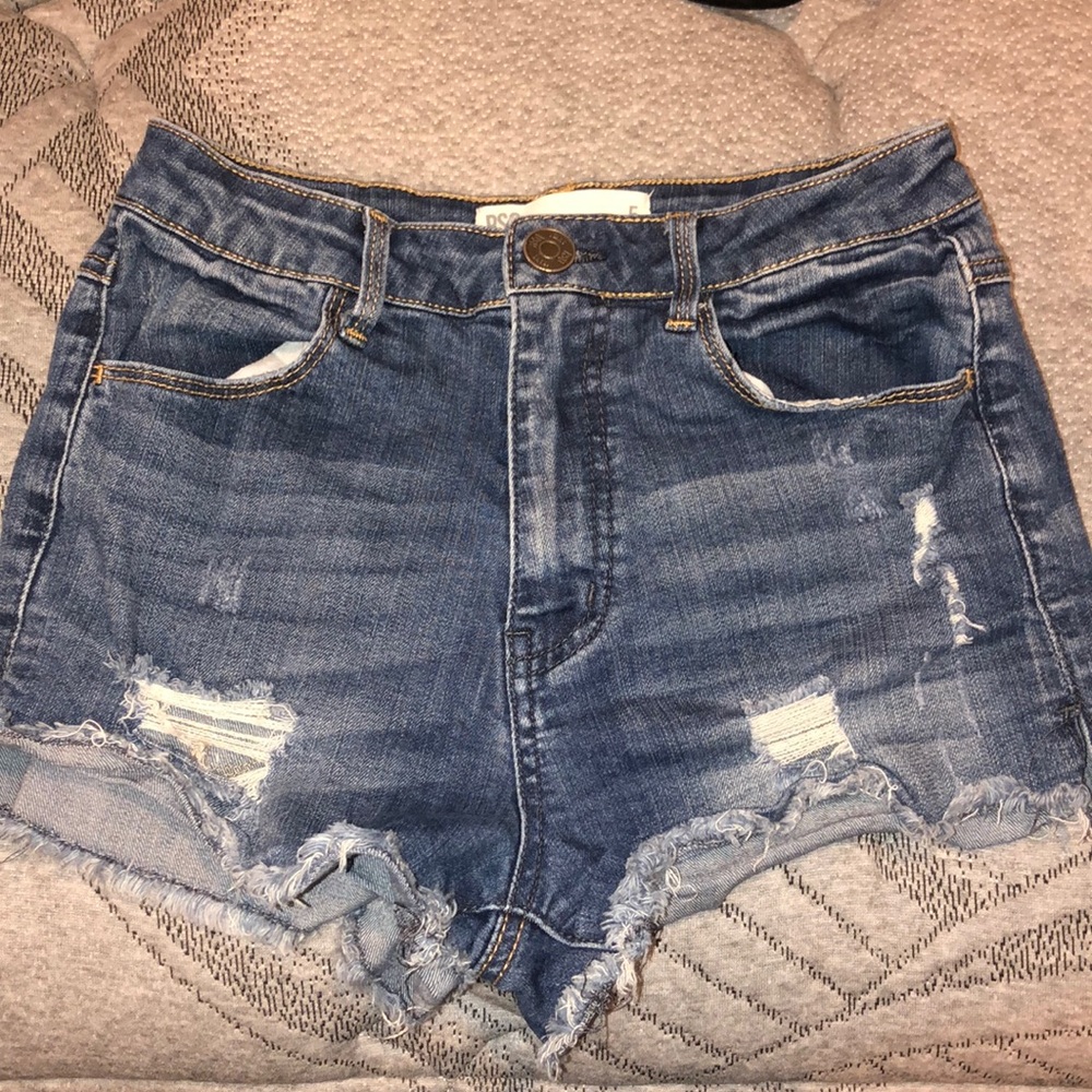 Ripped jean shorts